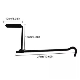 Unbranded 27cm Car Folding Scissor Jack Crank Lever Handle Lift Rod Tire Wheel Lug Wrench