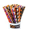 Halloween Party Paper Straws Black and Orange Purple Pumpkins Bats