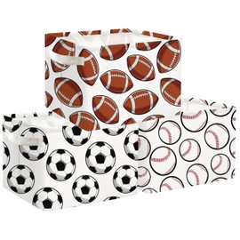 TIBAOLOVER Mini Storage Basket（Pack of 3） Small Storage Bins for Makeup, Book, Baby Toy,Office Home Decor Canvas Desktop Organizers Bag(Ball Easter)