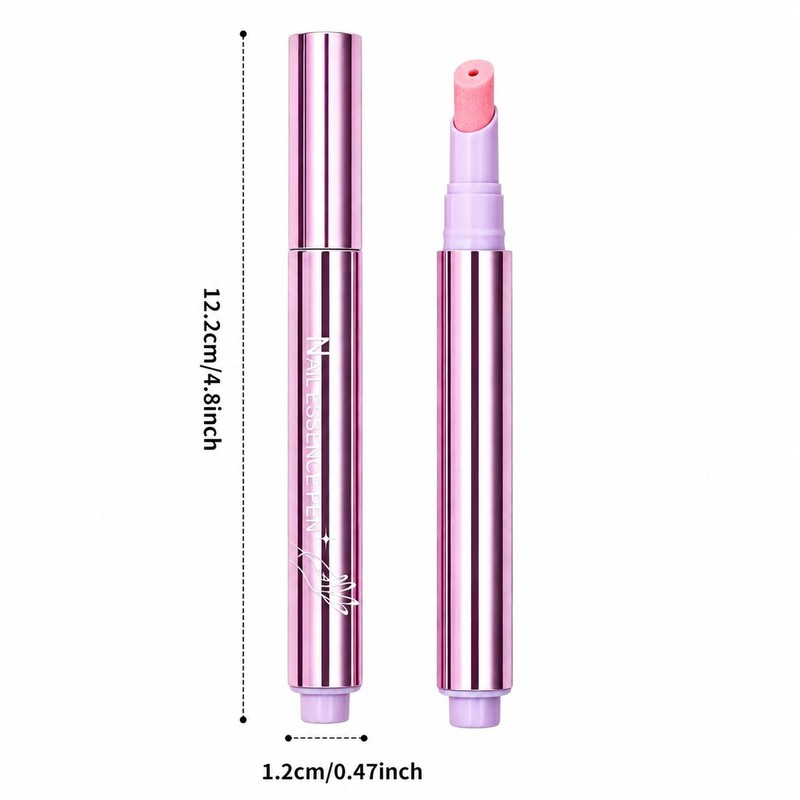 2 Pack 2-in-1 Ceramic Cuticle Oil Pusher Pen for Nail