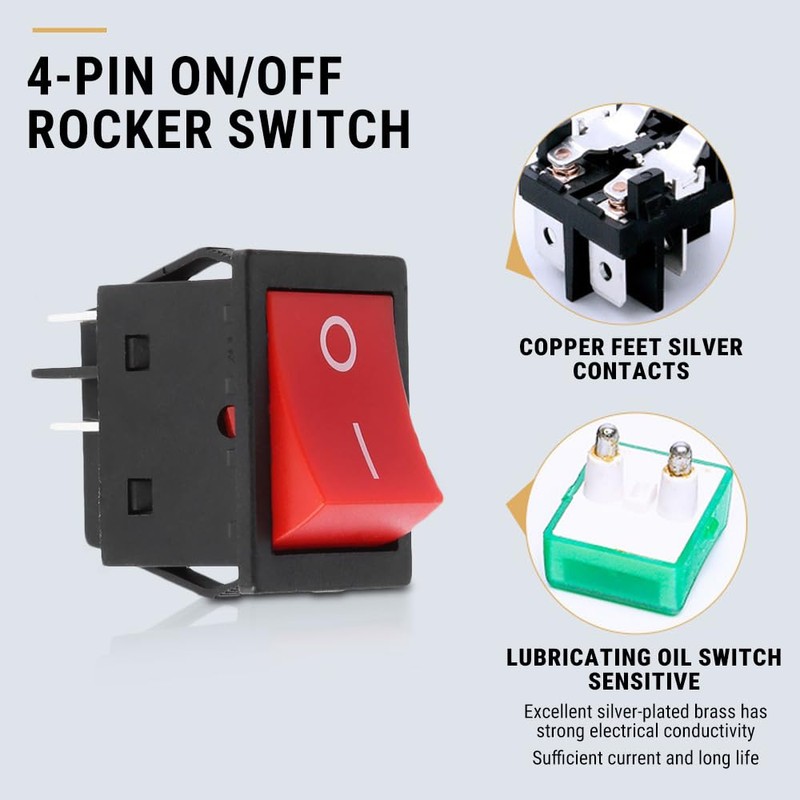 Uadme Toggle Switch 4-Pin On Off, Pressure Switch 30 A