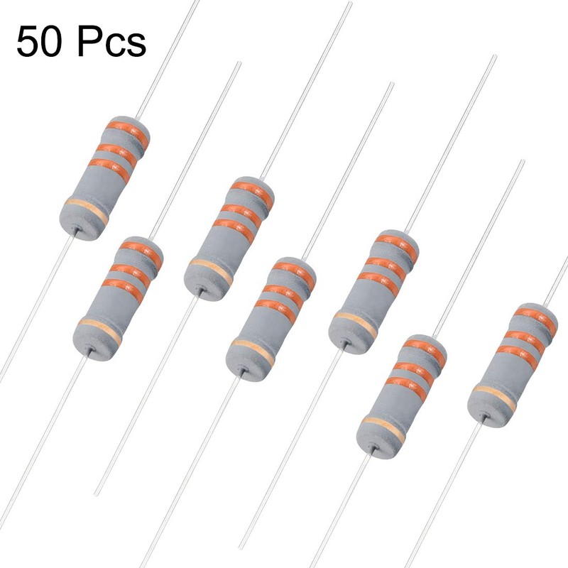 Sourcingmap 50Pcs 33K Ohm Resistor, 2W 5% Tolerance Carbon Film