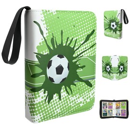 Football Trading Cards Album, 400 Pockets Trading Card Binder with Removable Sleeves, Waterproof Game Card Storage Folder with Zipper, 50 Pages, 8 Pockets Each Sheet (Double Sided)