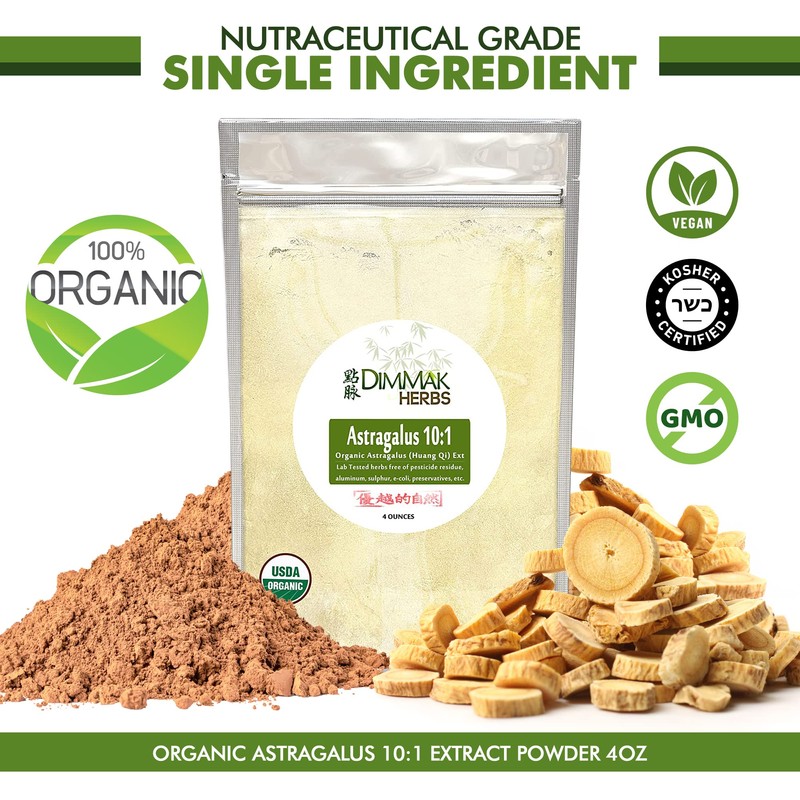 Dimmak Herbs Organic Astragalus Root Extract 10:1 Powder (Ultra Potent