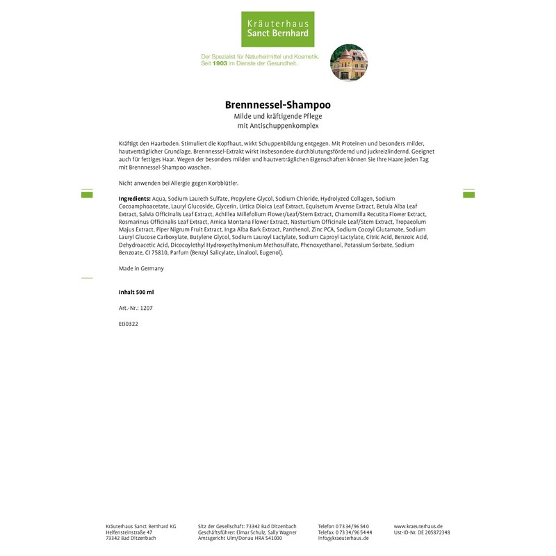 Nettle Shampoo with Antischup PENKO Mplex 500ml