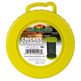 Flambeau Outdoors 6057BC Cricket Storage Puck, Portable Netted Cricket Fishing Bait Storage, Lime Green/Black Net