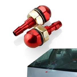 awlbed 2 PCS Car Windshield Nozzle, Wiper Cleaning Water Spray Nozzle Sprayer, Hood Cleaning Metal Nozzle Accessories, Universal for Most Cars (Red)