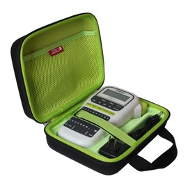 Hermitshell Hard EVA Travel Case for Brother P-Touch PTH110BP /PTH110 / PTH111 Easy Portable Label Maker (Black+Inner Green)