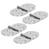4PCS Door Hinge Silver 4 Holes 316 Stainless Steel Oval