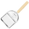GRIRIW Cat Litter Scoop Wooden Handle Sand Sifter for Easy Cleaning Fine Mesh Litter Cleaning Tool for Cats and Kittens and Lightweight Design