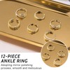 KOLZEMV Pack of 12 Gold Filled Toe Ring, Toe Ring,