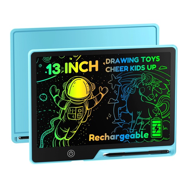 POPERFUN 13 Inch LCD Writing Tablet for Kids, Rechargeable Erasable