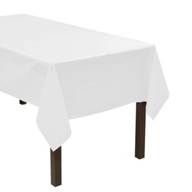 Party Essentials 54108WH-3 Heavy Duty Rectangle Plastic Table Cover Available in 24 Colors, 54 x 108", White, 3-Count