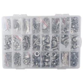 HOBBYIN 1430Pcs M2 M2.5 M3 M4 M5 M8 Metric Screws Assortment, 8-20mm Hex Socket Flat Head Screws Bolts and Nuts Washers Kit, 304 Stainless Steel Metric Bolt Assortment with 6 Allen Wrenches (23 Sizes)