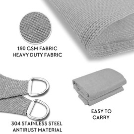 SHADEWIZ Triangle 32' x 32' x 32' Gray Sun Shade Sail Canopy Awning for Patio Backyard Lawn Garden Outdoor Activities Grade UV Block Mesh Netting, We Can Make Custom Sizes