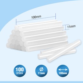 WORKPRO WORKPRO Hei?klebestifte, 100 x 11 mm, transparent, universal, fr Hei?klebepistole, ideal fr Heimwerker, Handwerk, Freizeit, 100 Stck