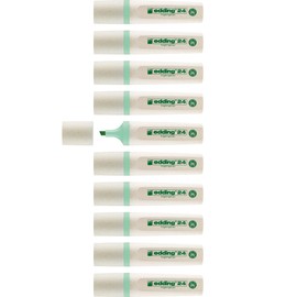 Edding 24 EcoLine highlighter - pastel green - 10 highlighters - chisel nip 2-5 mm - for quick and easy marking and highlighting of texts and notes - refillable, made of recyclable material
