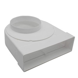 Kair Rotating Elbow Bend Adaptor 204mm x 60mm to 125mm - 5 inch Rectangular to Round 90 Degree Bend Adapter for Converting to Different Size Plastic Ducting Systems