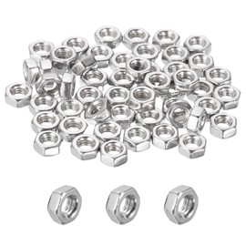 sourcing map 80 Pcs M4x0.7mm Hex Nuts, 316 Stainless Steel Metric Coarse Thread Hexagonal Hardware Nuts Fasteners for Electronic, Machine, DIY