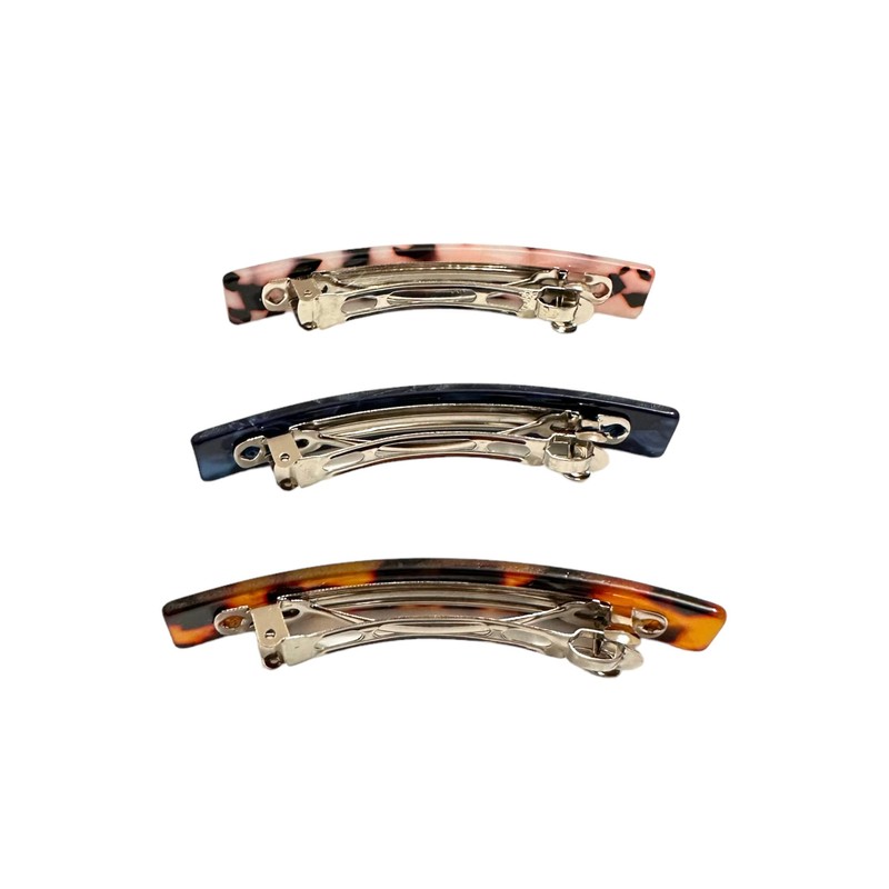3pcs Large French Design Hair Barrette Clips Pins Grips Smooth