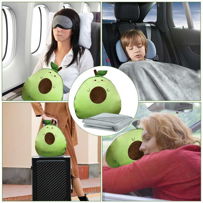 MeYuxg 140 x 170 cm Travel Blanket and Pillow with