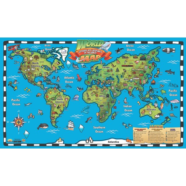 Popar Wonders and Landmarks 4D World Map Smart Chart and
