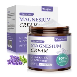 Wagomars Magnesium Cream for Sleep - Natural Topical Magnesium Lotion for Pain & Leg Cramps, Muscle Relaxation, Calm - Nighttime Body Butter for Deep Hydration - Safe for Kids (Lavender)