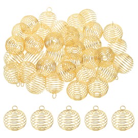 PATIKIL - Colgantes de jaulas de abalorio en espiral, soporte de resorte de acero inoxidable, colgantes para hacer joyas, manualidades, 14x15mm, No es una piedra preciosa