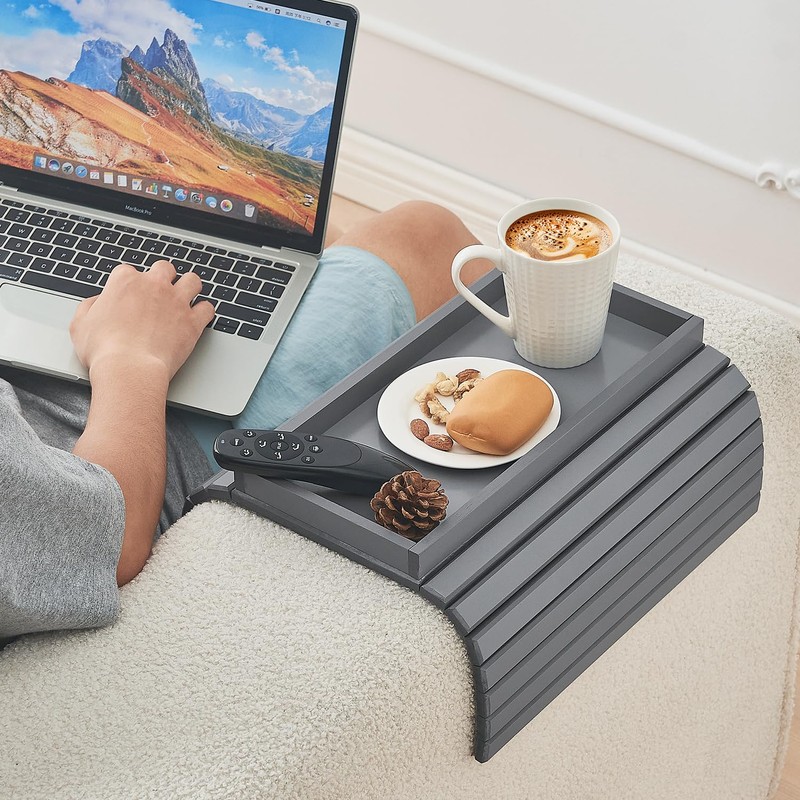LOVYANXUE Bamboo Sofa Arm Tray, Anti Falling Couch Arm Tray