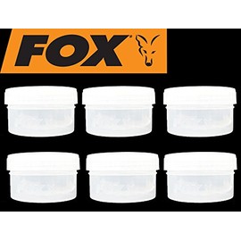 Fox Bait Tubs Half Size Clear - 6 Köderdosen für Karpfenköder, Boilies, Pop Ups, Mais