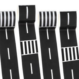 Maxqzin 4 Rolls Roadway Tape,Black Road Tape No Residue Road Tape for Kids Toy Cars DIY Traffic Tapes Birthday Party Racing Party Decoration (1.97 in x 16.4 ft)