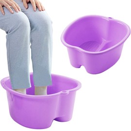 Foot Soaking Bath Basin, Large Size Feet Massager Tub, At Home Spa Pedicure Treatment (Purple)