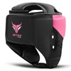Mytra Fusion Black-90 Boxing Head Gear, Black/Pink, L