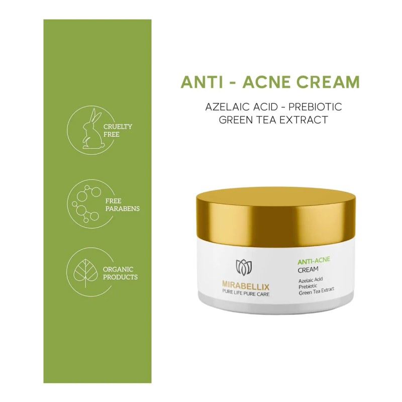 Crema Antiacné Mirabellix Con 1% Ácido Azelaico Y Té