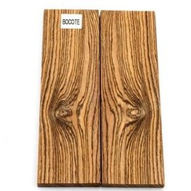 Bookmatched Exotic Wood Knife Scales (Bocote, 3/8" X1 1/2" X 5")