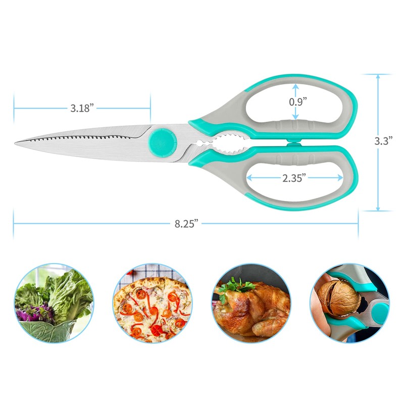 Kitchen Scissors, Stainless Steel Multi-Purpose Cooking Shears Heavy Duty for