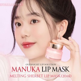 Forencos Mascarilla Labial Melting Sherbet, Tratamiento Nocturno Con Miel De Manuka, Aceite De Oliva Y Vitamina E, Mascarilla De Noche Y Crema Hidratante Reparadora Para Labios Secos Y Agrietados,