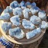 Natural Blue Celestite Druzy Quartz Crystal Egg Cluster Raw Stone