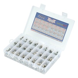MTDELE 360Pcs 24 Values Fuse Kit Glass 0.25 0.5 1 2 3 4 5 8 10 12 15 5x20mm 20A 250V 0.5 1 2 3 4 5 6 7 8 10 15 6x30mm 20A 250V Glass Fuses Assortment Kit