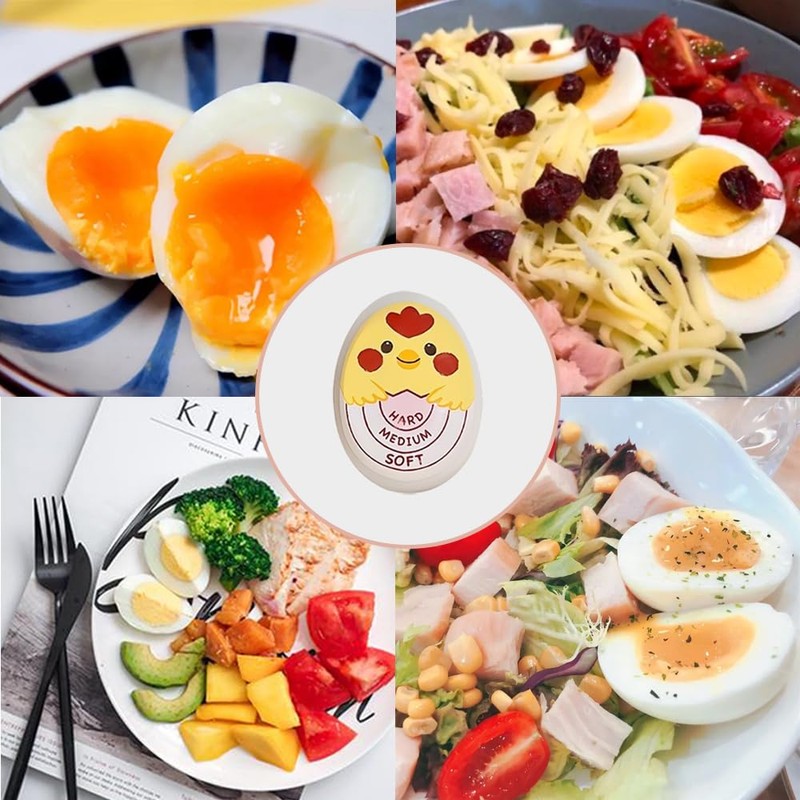 ANMEISH 2Pcs Egg Timer,Colour Changing Boiled Egg Timer, Reusable Egg