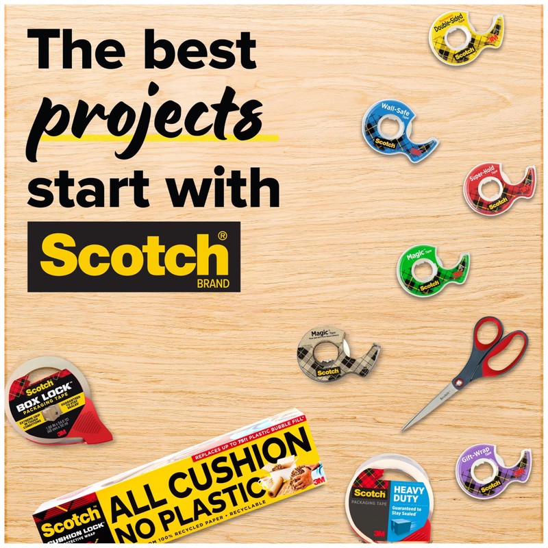 Scotch Transparent Tape, 1 Roll, 3/4 in x 1296 in,