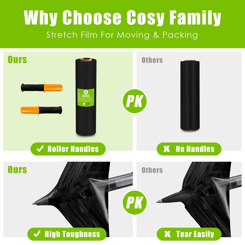 Cosy Family Plastic Wrap Stretch Film Roll - 1000ft 60