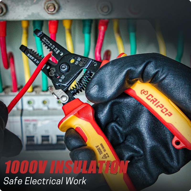 CRIPOP Insulated Wire Stripper and Cutter with Tool Storage Case,