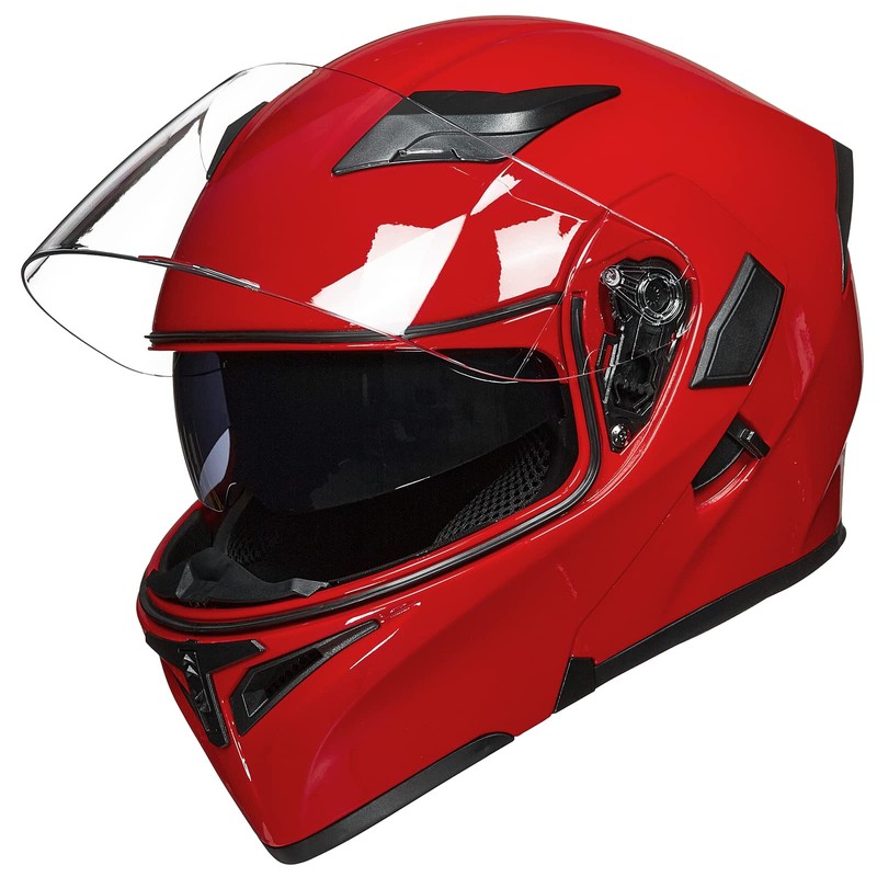 ILM Motorcycle Dual Visor Flip up Modular Full Face Helmet