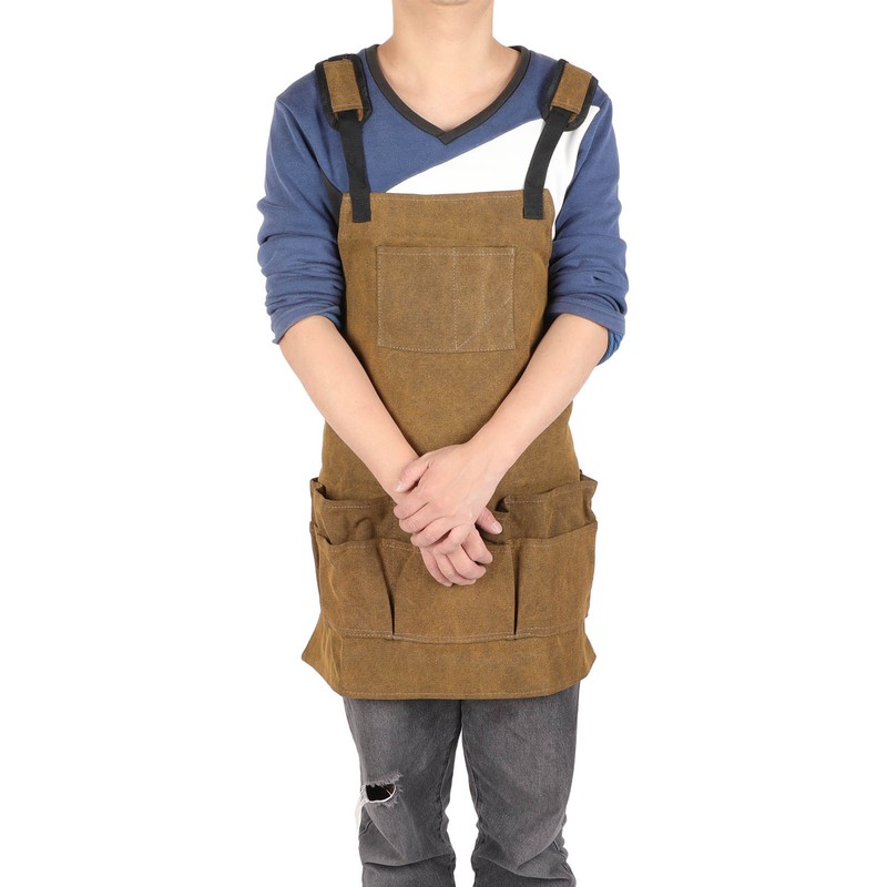 Woodworking Apron Thick Shoulder Pads Adjustable Strap Work Apron with