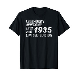 Legendary Awesome Epic Birthday Gift 1935 Limited Edition T-Shirt