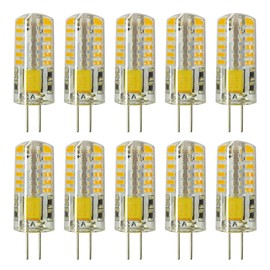 RAYHOO 10pcs G4 LED Bulbs JC Bi-Pin Base Light Bulbs 3W AC/DC 12V 20W-30W T3 Halogen Bulb Replacement Landscape Bulbs(Warm White 3000K)