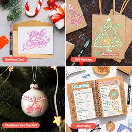 LIGHTWISH 36 Outline Markers Set, Double Line Effect, 2mm Medium Shimmer Pen Tip, Perfect for Drawing, Doodling, Card Making & Decorating