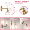 Eemmwet Tulip Wall Sconces Set of 2, Pink Glass Plug