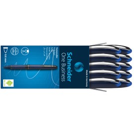 Schneider Schneider 183003 One Business Tintenroller (dokumentenecht mit 0,6 mm Strichstärke, Made in Germany) 10er Pack, blau